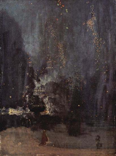James Abbott Mcneill Whistler Nocturne in Black and Gold Norge oil painting art